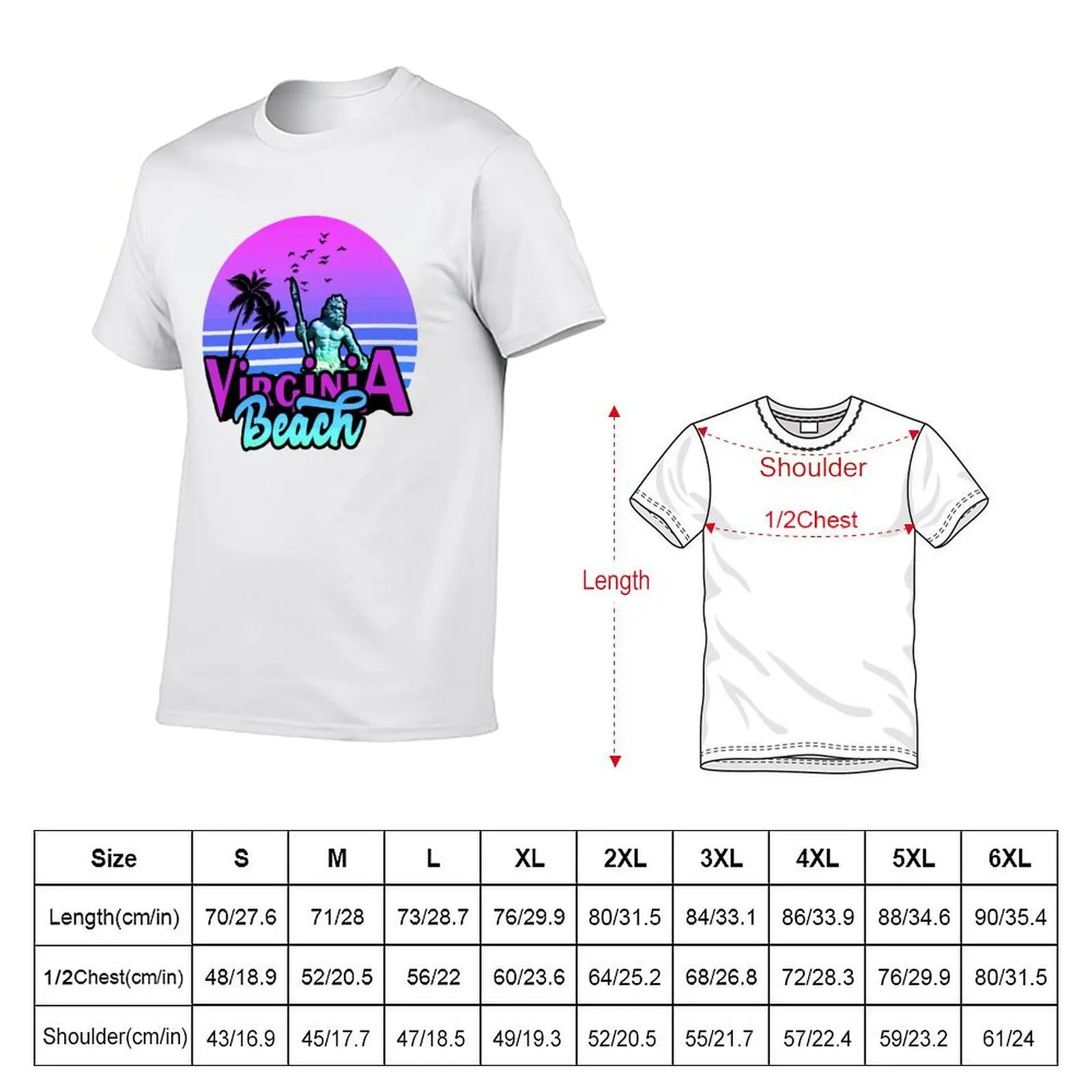 Virginia Beach King neptune T-Shirt Festival Casual Short Sleeve