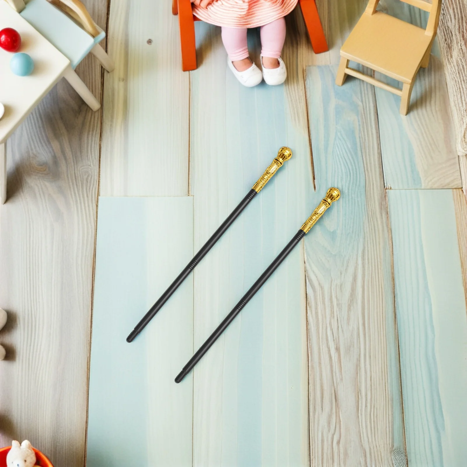 

2Pcs King Cosplay Scepter Plastic Costume Cane 3 Sections Decorative Party Prop Walking Stick Plastic Costume Walking Cane