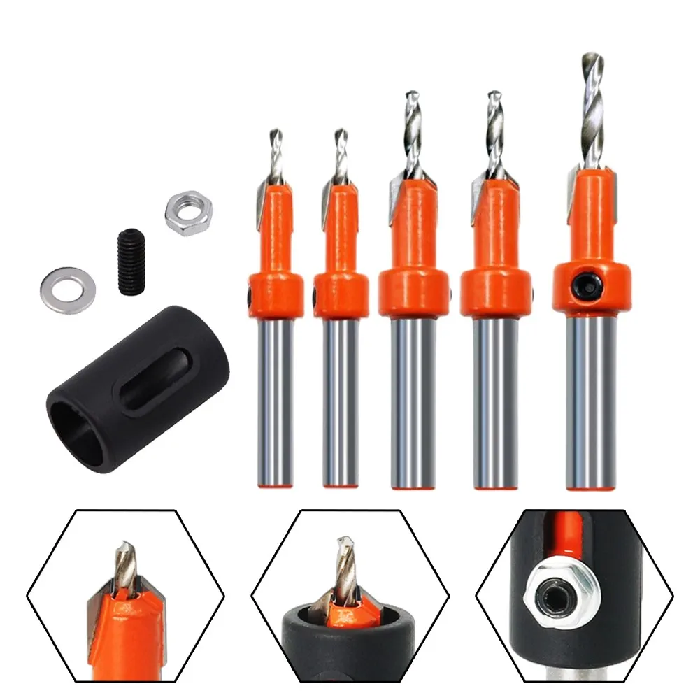 

Woodworking Round Shank Countersink Drill Bit Stopper Self Tapping Screw Taper Power Tool Woodworking Drill Bits