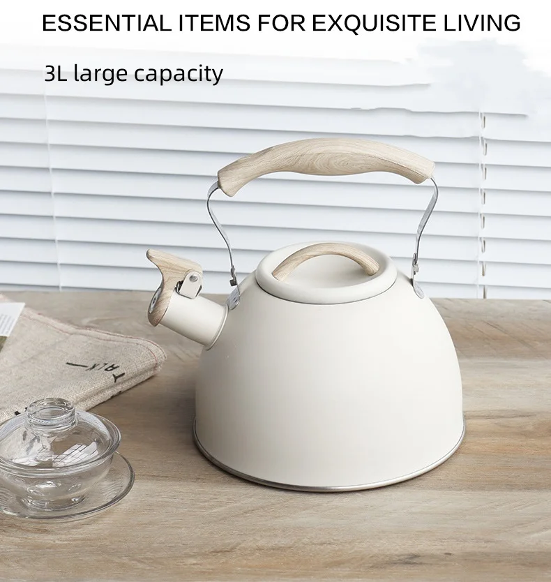 الفولاذ المقاوم للصدأ صافرة 3L غلاية السبر غلاية مع مقبض اللمس البارد المنزلية غلاية الماء الساخن مناسبة لحليب الشاي والقهوة
