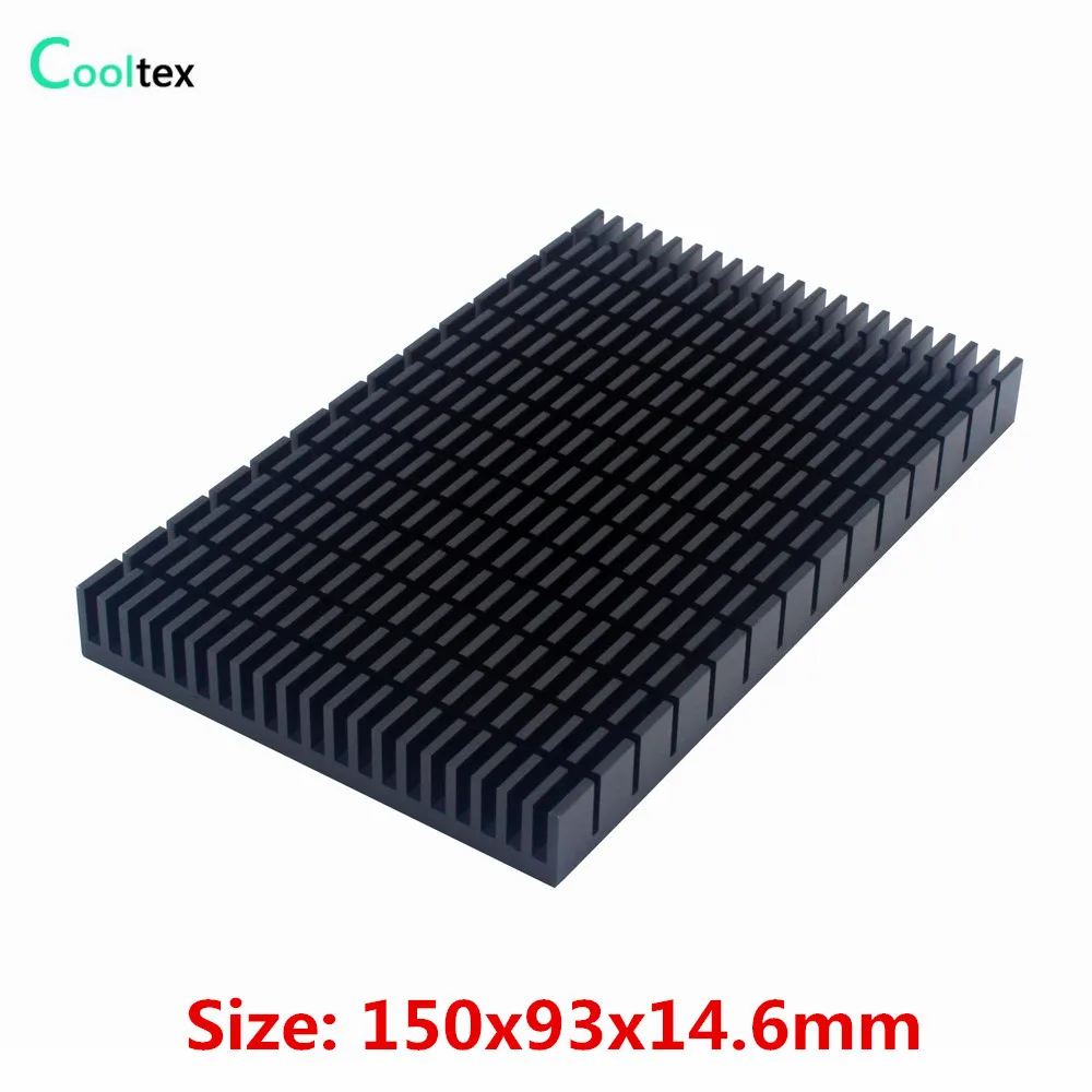 

Aluminum Heatsink 150x93x14.6mm Radiator Black Heat Sink Cooler for LED Chip Electronic heat dissipation Cooling