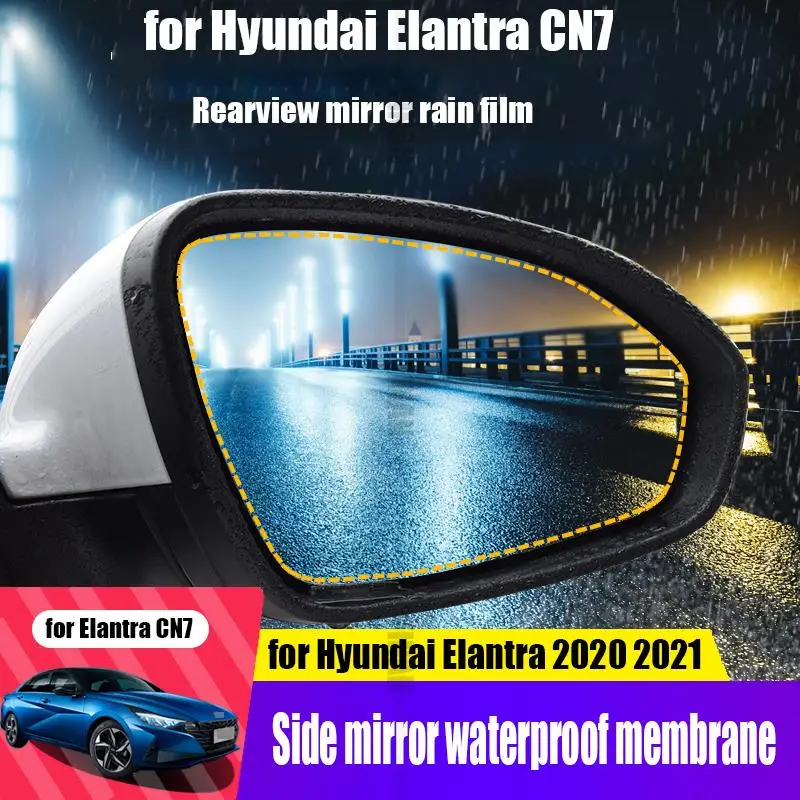 Espejo retrovisor lateral para Hyundai Elantra Avante CN7 2021, resistente a la lluvia, impermeable y antiniebla, reflector exterior