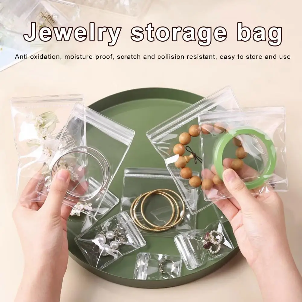 100Pcs Jewelry Bags Anti Oxidizing Earrings Necklace Bracelet Storage Pouch Moisture-proof Packaging Bag Bracelet Travel Case