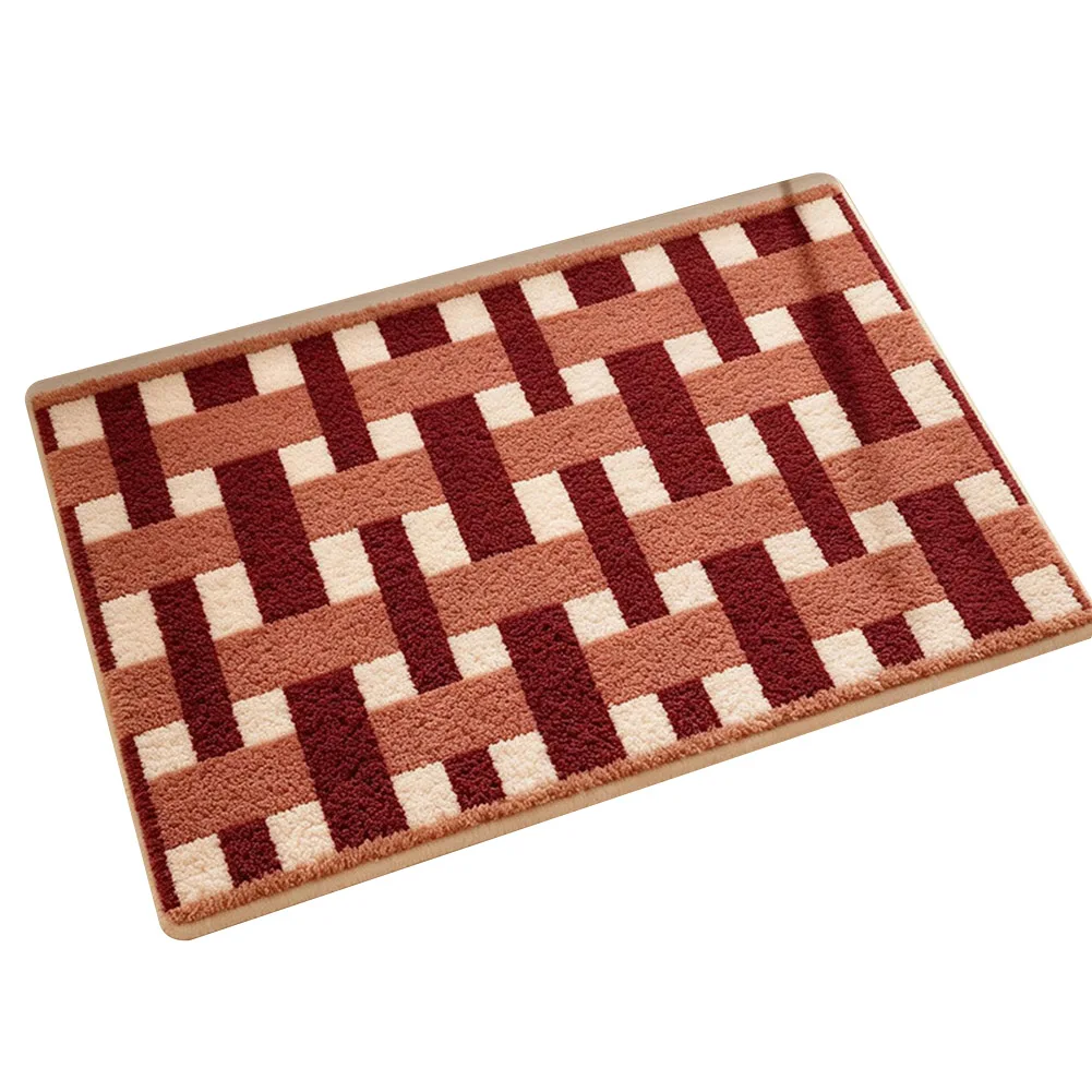 Absorbent Floor Mat with Plush Microfiber and TPR Non-Slip Backing for Bathroom Shower Tub Area and Entryway Use