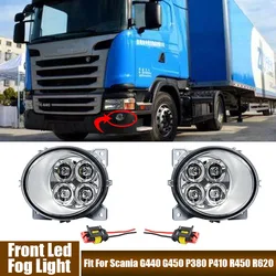 Left Right Car LED Fog Light 24V Front LED DRL Fog Light Fit For Scania G440 G450 P380 P410 R450 R620 With Connector Plug Wires