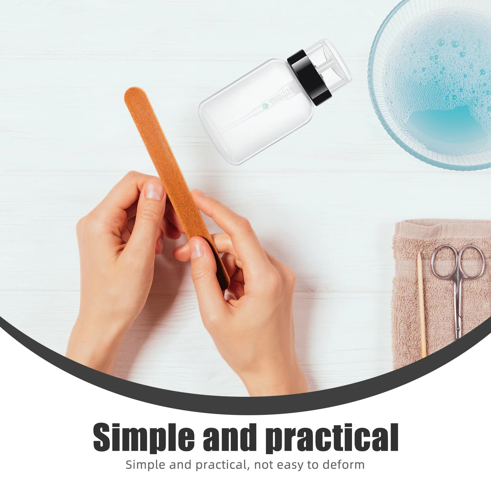 2 قطعة 200 مللي مزيل طلاء الأظافر زجاجات فارغة الصحافة موزع مع مضخة قابلة للقفل لسهولة الاستخدام منع النفايات ضخ موزع #3