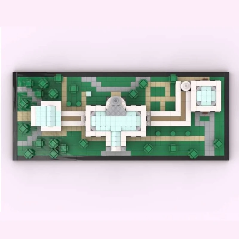 1037 peças série de arquitetura famosa casa branca diorama bloco de construção montagem centro da cidade decoração tijolo presentes para crianças moc- 195975