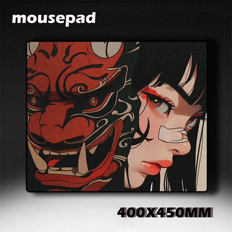 

Коврик для мыши женский Evil Mask японский стиль настольный коврик геймер 40x45 см противоскользящий толщина Teclado Empresa игровой ПК Kawaii настольный коврик