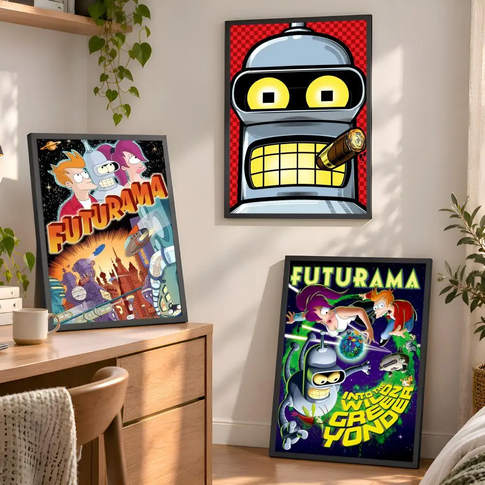 Cartoon F-Futurama B-Bender Anime Poster Aesthetic Wall Art Bedroom Living Room Dorm Office Home Decor
