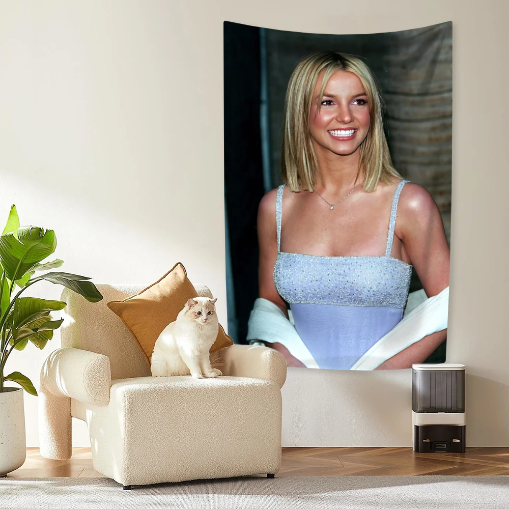 Retro Singer Britney Spears Tapestry Princess Of Pop Wall Hanging Home Decor Aesthetics Bedroom Dormitory Background Cloth