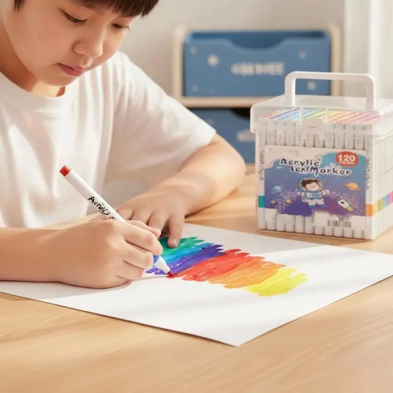 Thin  Drawing Markers Waterproof Vibrant Colors Non-toxic Watercolor Pens for Kids Home DIY Art Craft Projects