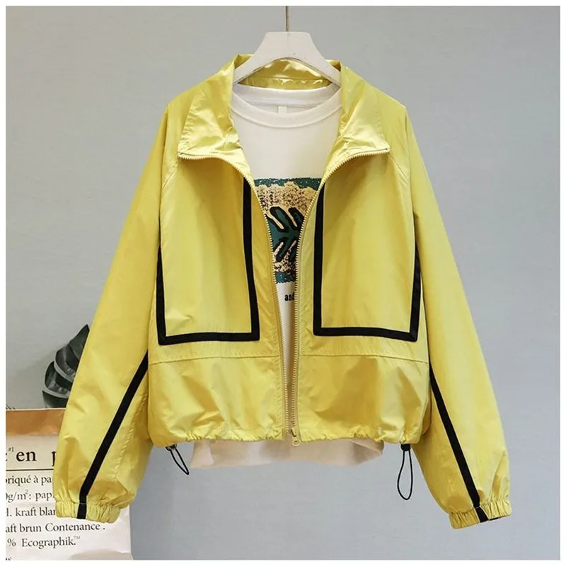 

Thin Breathable Sun-Protective Clothing Coat Female 2025 Spring Summer New Stitching Outwear Korean Sunscreens Jacket Women Top