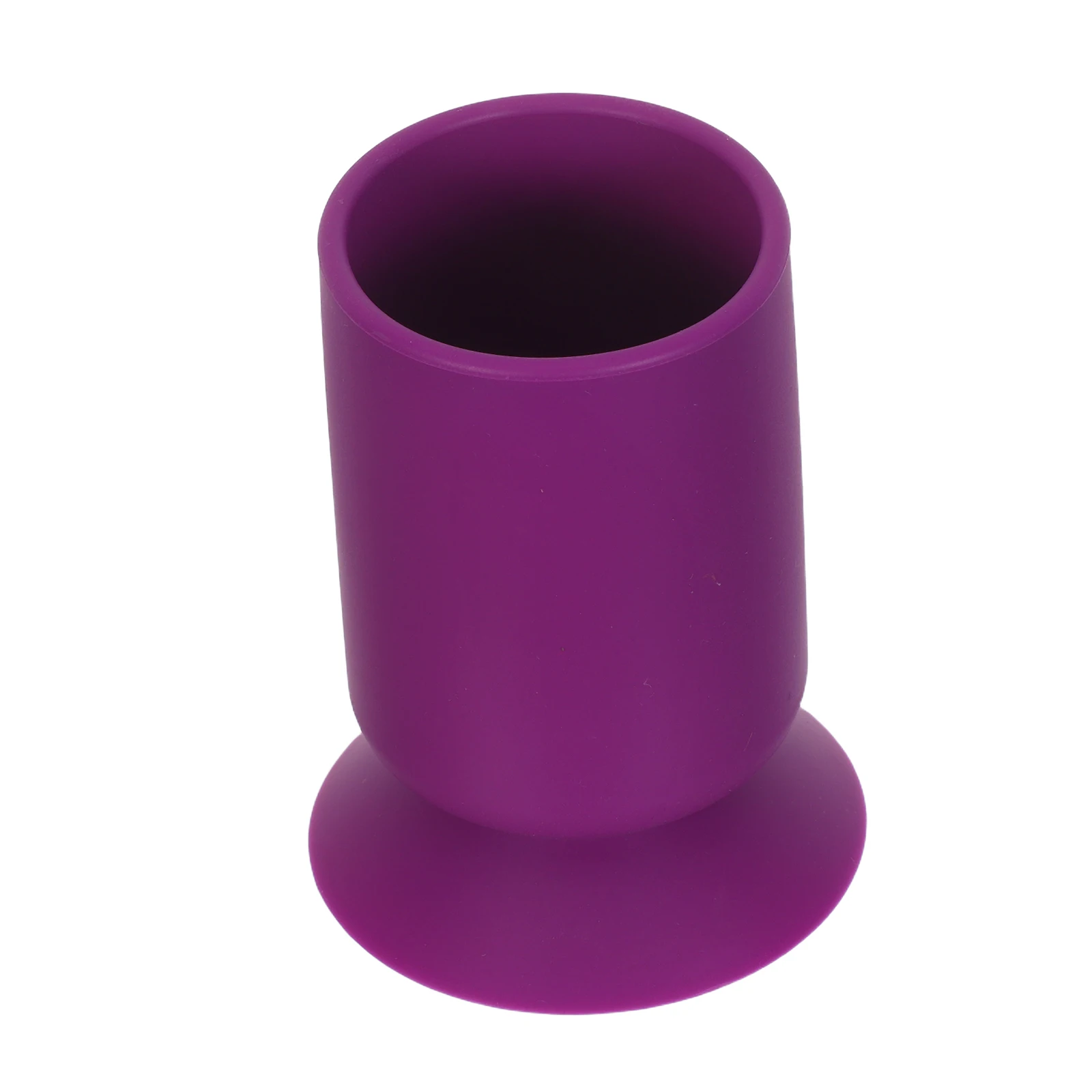 

Purple Silicone Suction Cup Pen Holder Stable Desktop Brush Organizer Scissor Holder Desk Storage Jar