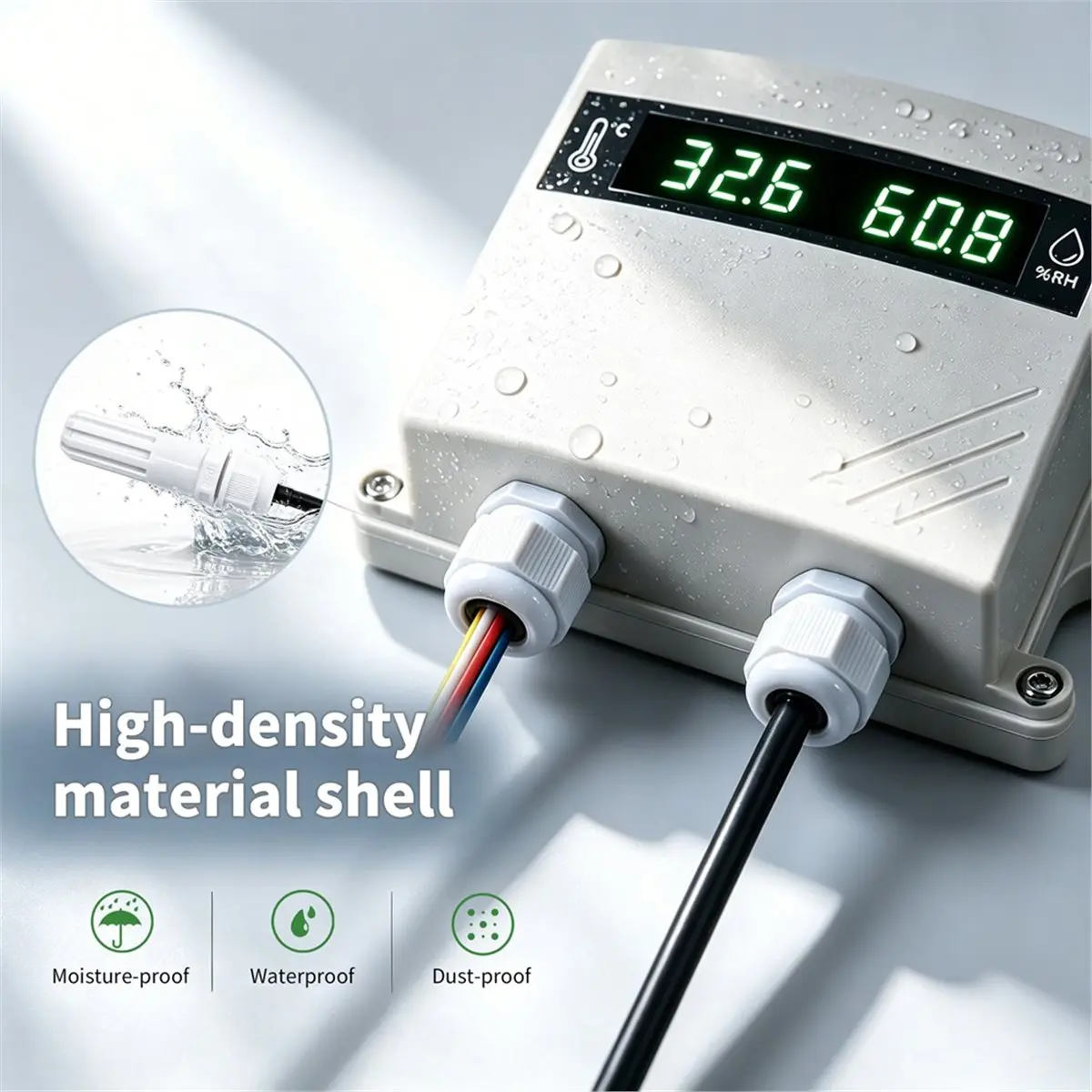 L70A New Industrial RS485 Temperature Humidity Transmitter Modbus RTU Waterproof Probe Sensor with Display DC 8-60V