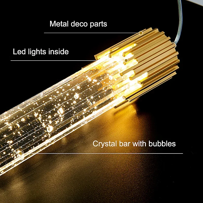 

Modern Luxury Crystal Pendant Lamp Home Decor Bedside Hanging Light for Living Room Kitchen Bedroom Ceiling Chandelier