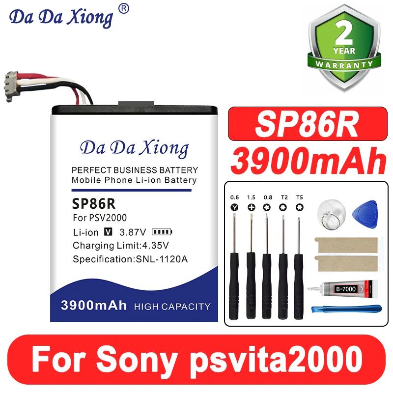 

DaDaXiong 100% New PSV2000 SP86R 3900mAh Battery For Sony PS Vita Vita2000 V 2xxx 2000 Pch-2007 4-451-971-01 2007 Batteries