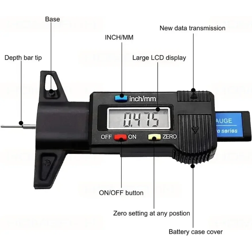 

1 шт. цифровой глубиномер, штангенциркуль, глубиномер протектора, ЖК-дисплей, датчик протектора шин для автомобильных шин 0-25 мм, измерительный инструмент, инструменты для ремонта штангенциркуля