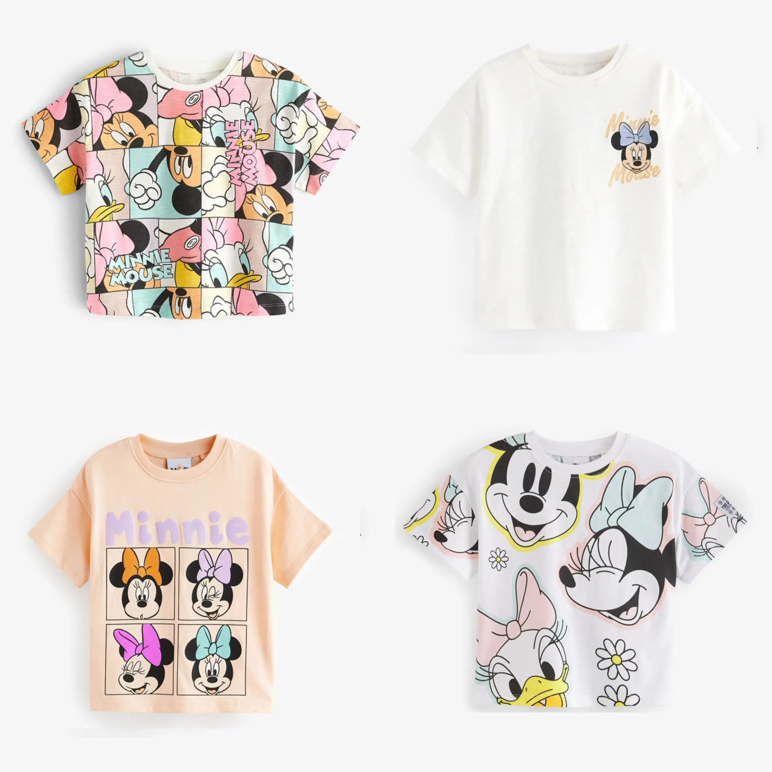 

Minnie Tees Summer Costume Girls Baby Fashion Cartoon TShirt Toddler Loose Thin Printing Base Shirt Children Short Sleeve Tops