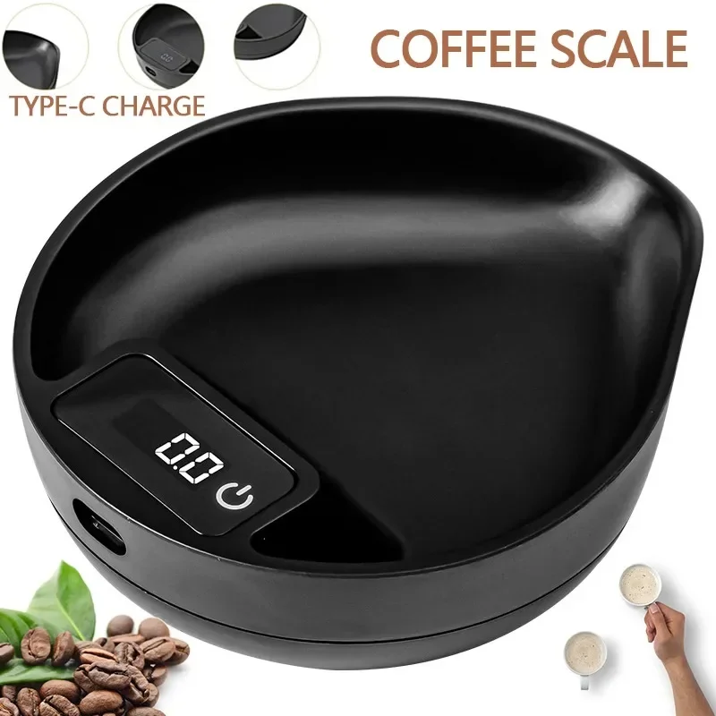 

Smart Mini Coffee Scale with Bean Tray,0.1g High-Precision Digital USB Rechargeable for Outdoor Espresso&Cafe Use