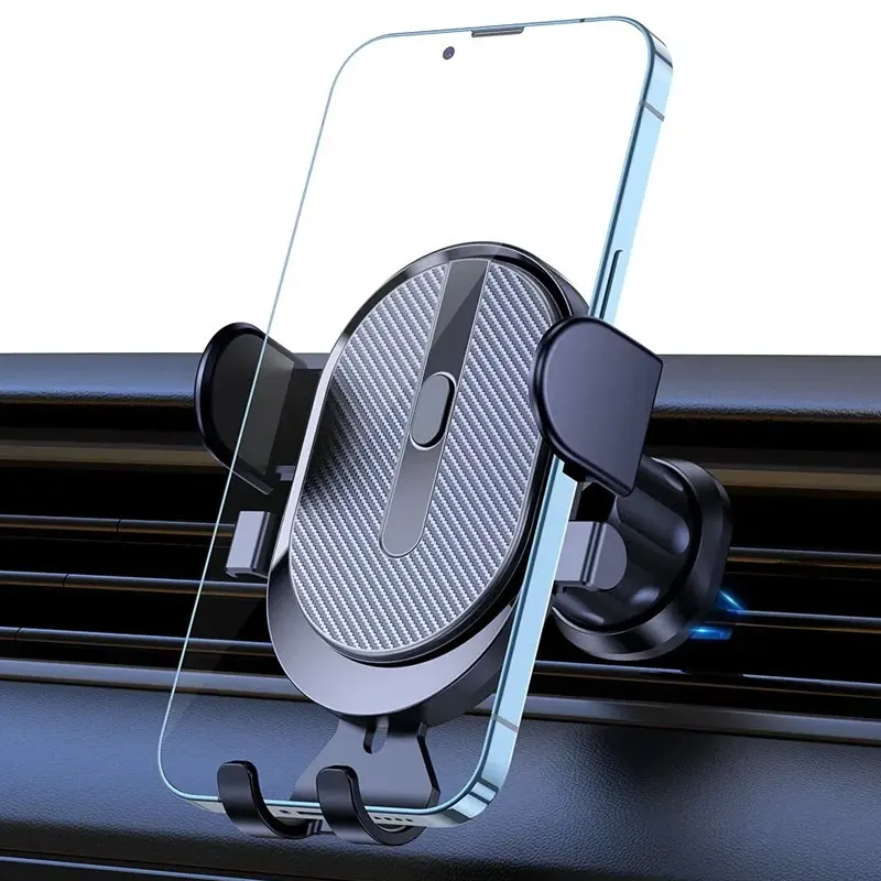 Mobiele Telefoon Houder Luchtuitlaat Zwaartekracht Sensor Auto Houder Riangle Zwaartekracht Frosted Eenvoud Massief Metallic Materiaal