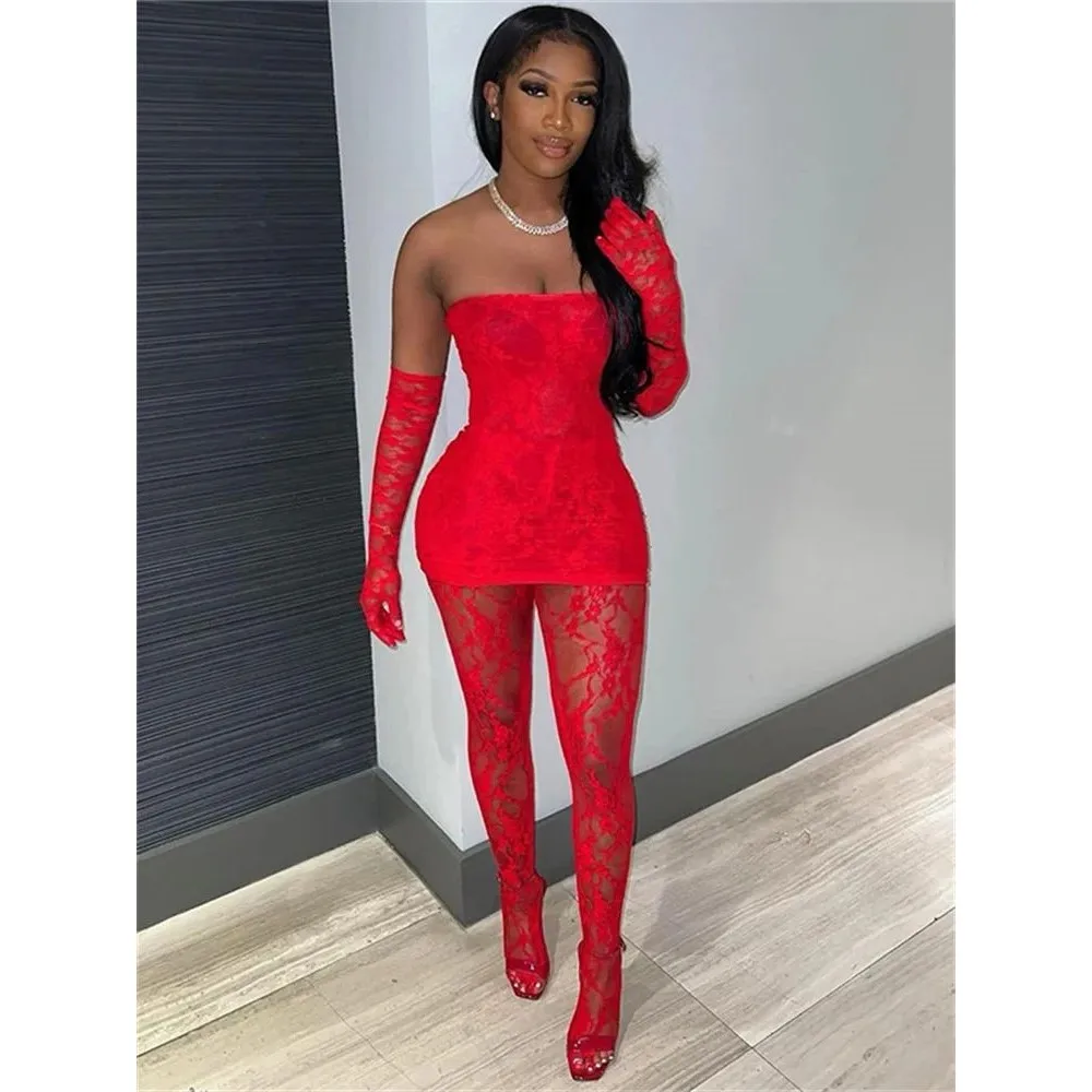 

Trim eer Lace Women 3 Piece Strapl Sets Ele Faionable Ladies' Ensemble Autumn 2024 Collection