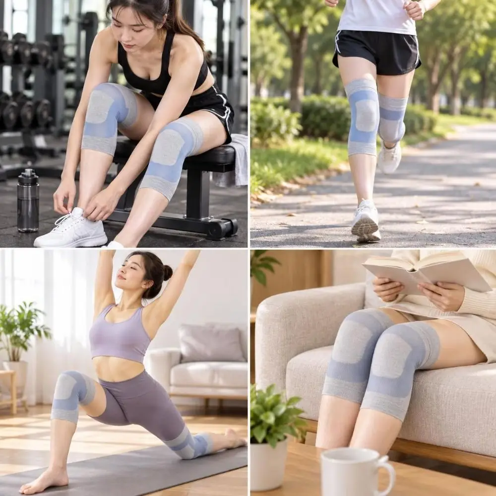 New Breathable Elastic Knee Sleeves Non-Slip Lightweight Sports Knee Braces Seamless Warmth Retention Knee Supports Yoga Dancing