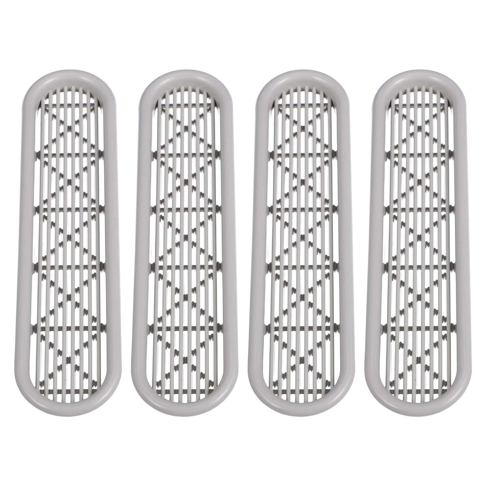 4 szt. Plastikowe kratki wentylacyjne do szafy, szafki na buty, elegancki design, efektywna cyrkulacja powietrza, ochrona przed wilgocią, długie