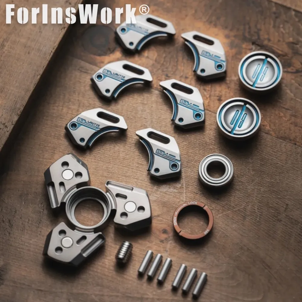 LAUTIE Bit09 チタンブルー フィジェットスピナー メカニカルスタイル ストレス解消おもちゃ 無制限 オフィスデスクガジェット