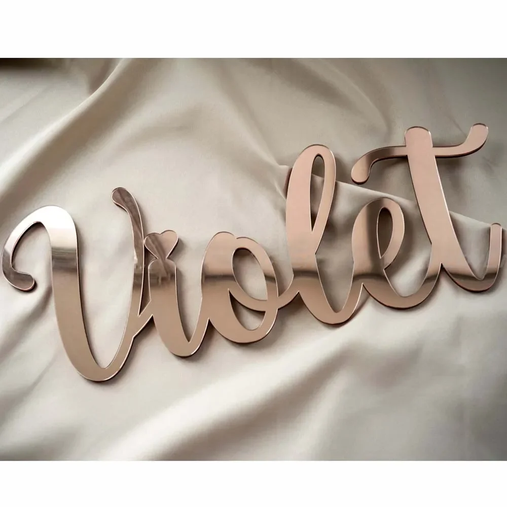 Immagine 3: Insegna Personalizzata con Nome del Bambino in Acrilico a Specchio, Decorazione per Baby Shower, Insegna per Cameretta, Decorazione per Matrimonio, Insegna per Negozio, Regalo