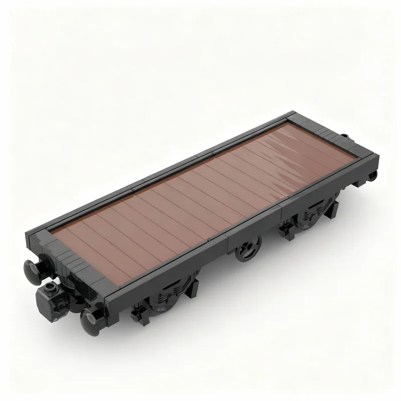 168pcs MOC Simple Flat Bed Train Car Brakes Train Model Building Blocks Construction Art Birthday Craft Display Collection Idea