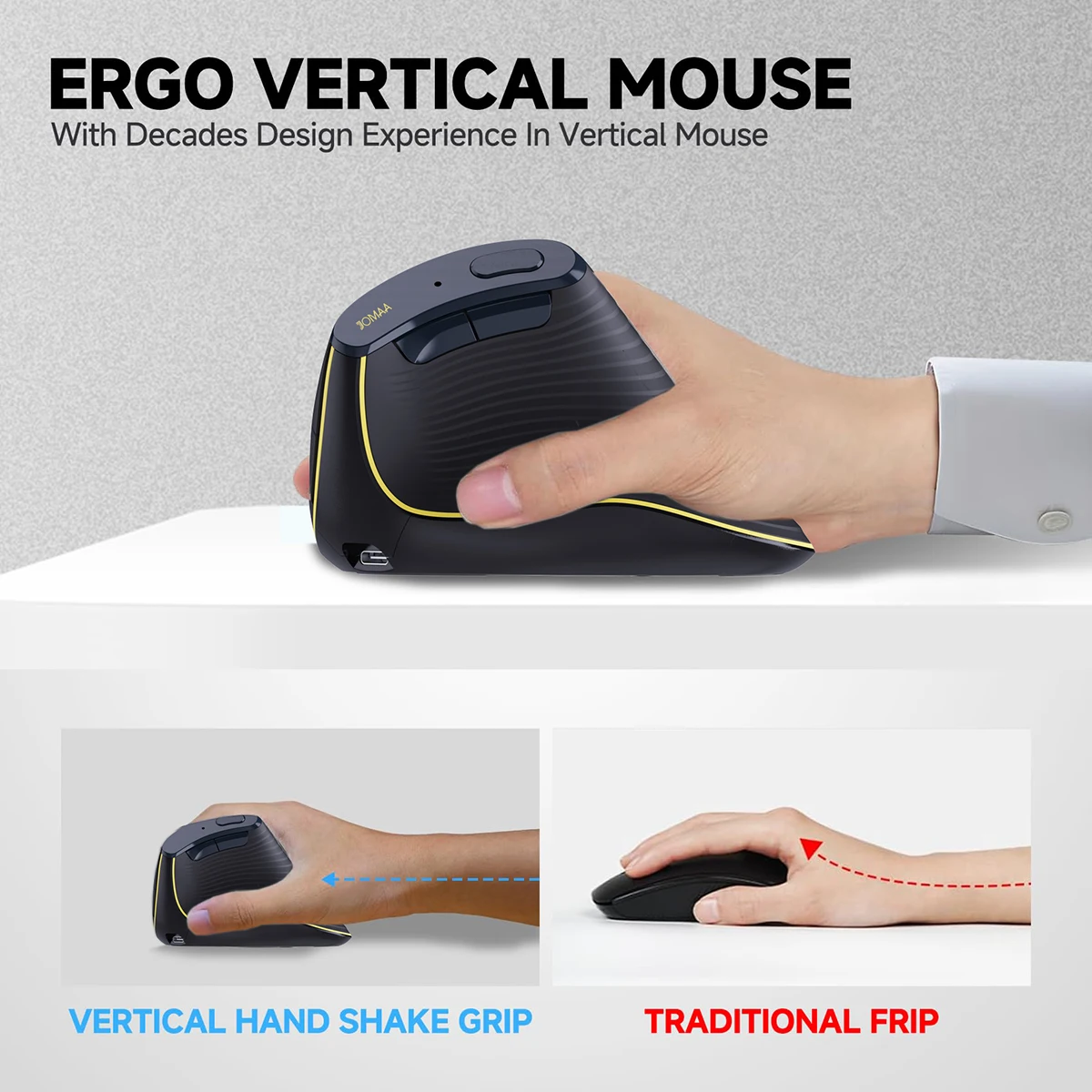 เมาส์ไร้สายแนวตั้ง ดีไซน์ตามหล - Vertical Mouse Rechargeable Bluetooth บทวิจารณ์และราคา
