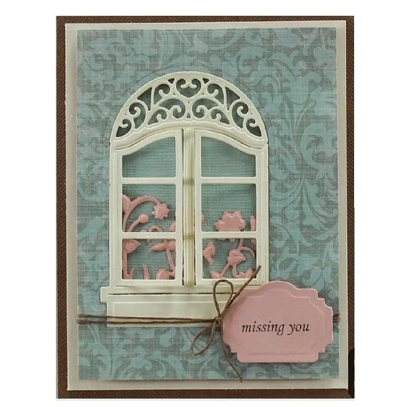 إستنسل نافذة معدنية مقطوعة لسجل القصاصات ، الطوابع ، ألبوم الصور ، النقش الزخرفي ، البطاقات الورقية ذاتية الصنع