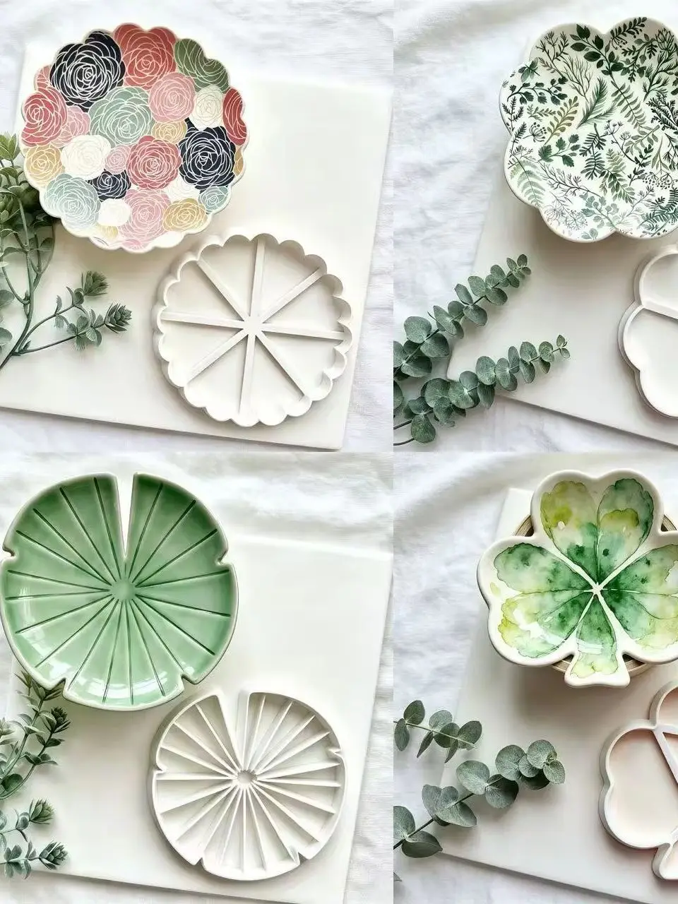 Daisy Shell Palmblatt-Blumenform Tonuntersetzer-Form – DIY Polymer Clay Schmuckschalen-Ausstecher Handgemachte Teller- und Tablettform – Detail 1