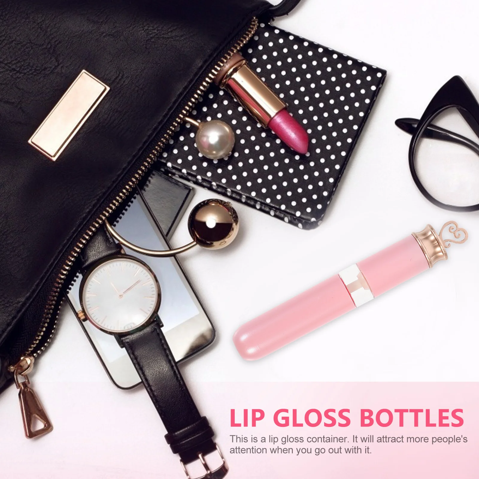 

4pcs Empty Gloss Bottles Refillable Portable Color Container Travel Size Durable Abs Lip Gloss Tube For Diy Lip Oil Vials