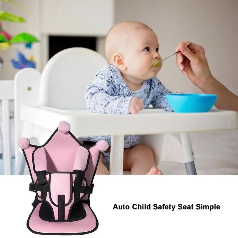 Children Car Safety Seat Portable Breathable Baby Car Seat Cushion Adjustable Cart Seat Mat Pad with Seat Belt For Home Travel