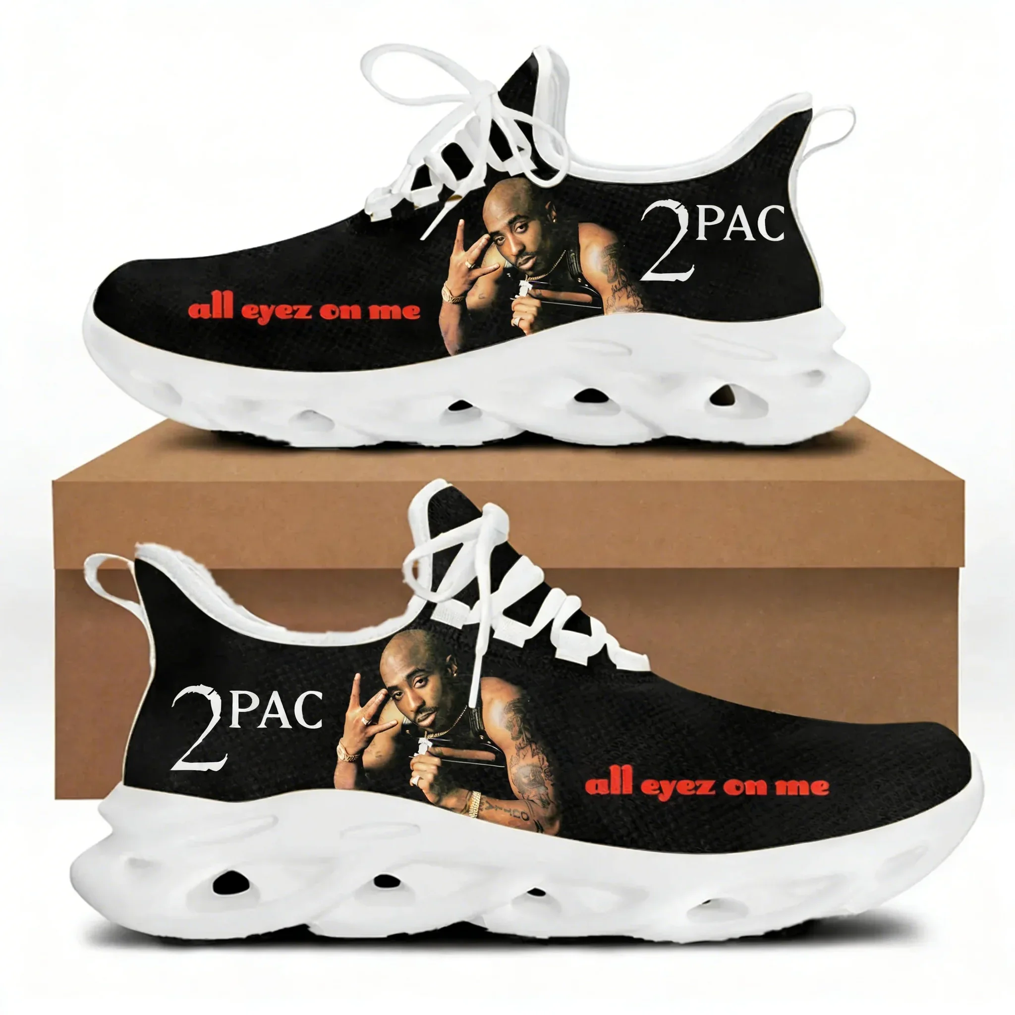 Tupac Rapper 2Pac Hip hop Singer Casual Flat Shoes Street Trend Sneakers Classic Outdoor High-quality Sports Shoes