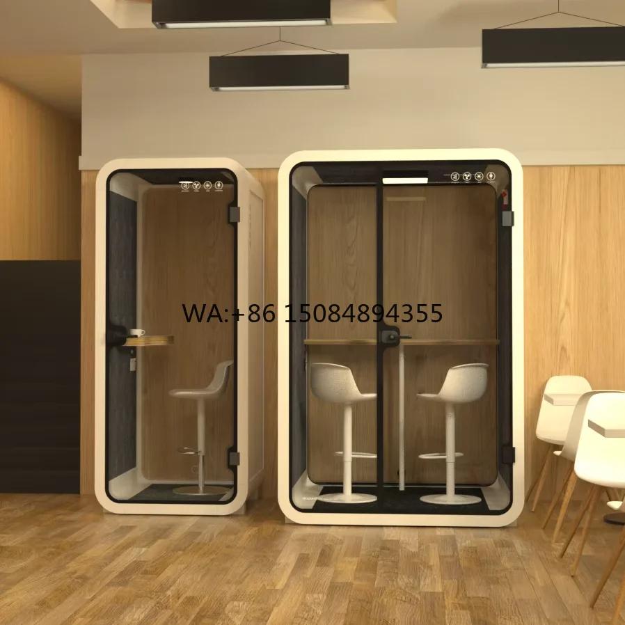 Soundproof 2 People Acoustic Phone Privacy Booth Pods Acoustical Soundproofing Office Meeting Pods