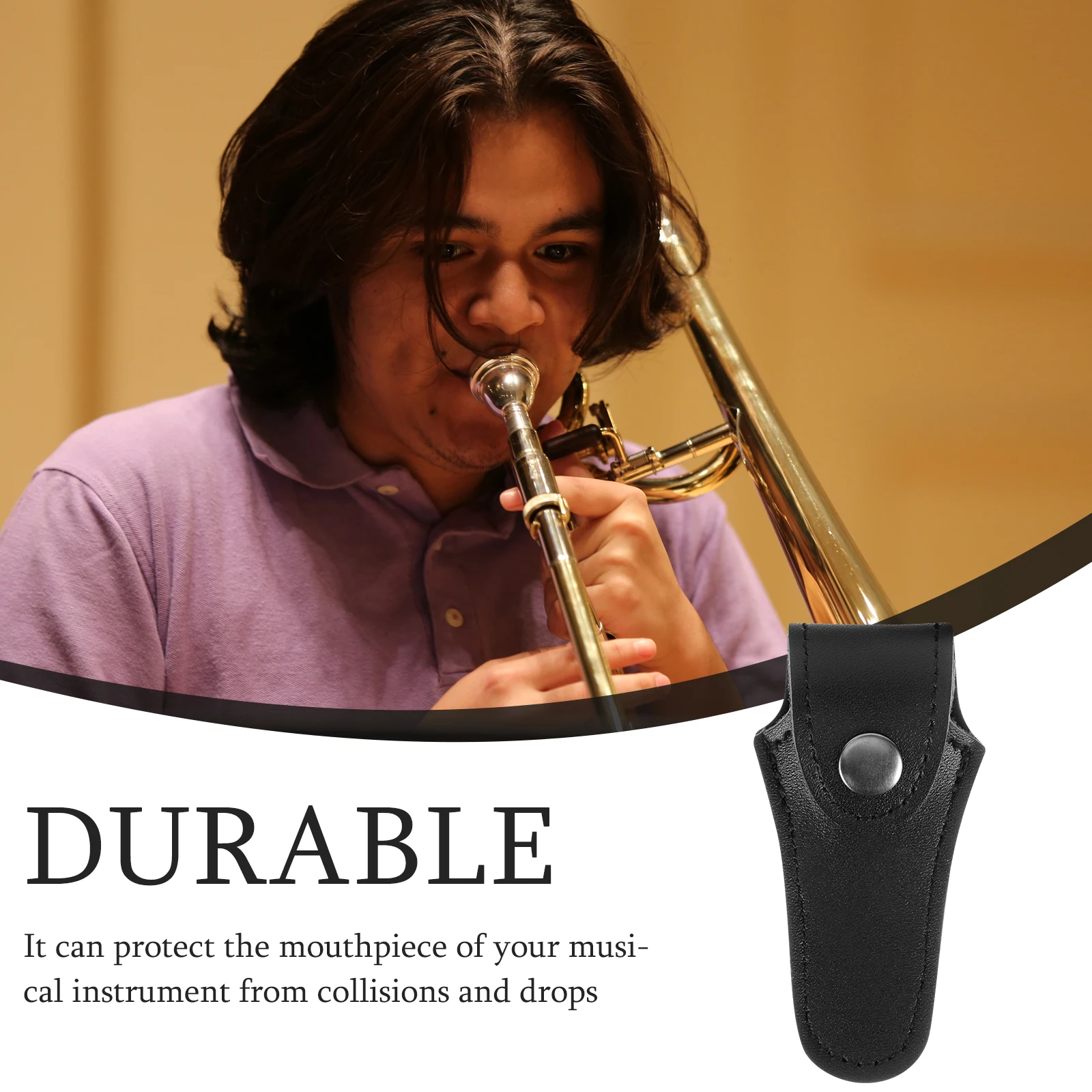 

PU Mouthpiece Pouch Lightweight French Horn Saxophone Trumpet Trombone Storage Bag for Saxophone Carrying Holder Accessories
