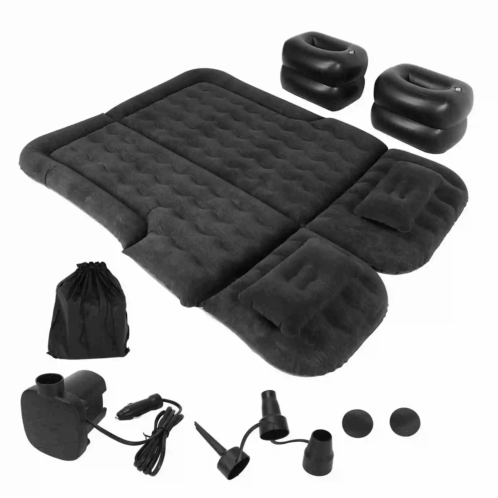 New Car Inflatable Bed Thickened Travel Bed Travel Air Mattress Outdoor Camping Cushion Folding Portable Flocking Pad 174x126cm