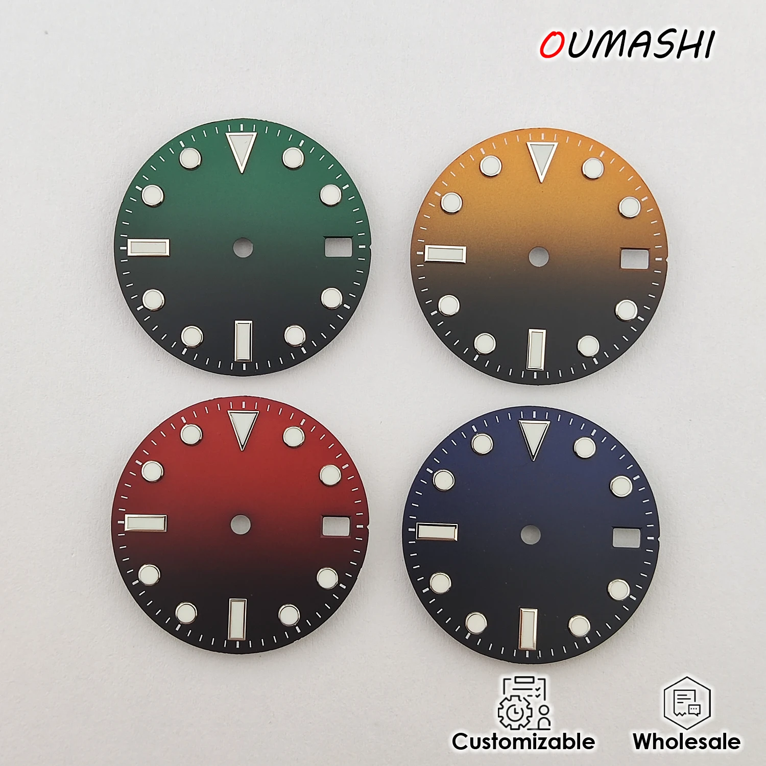 28.5mm Dial NH35/4R35 Dial Gradient Blue Luminous Refit Watch accessories Wholesale Watch dial