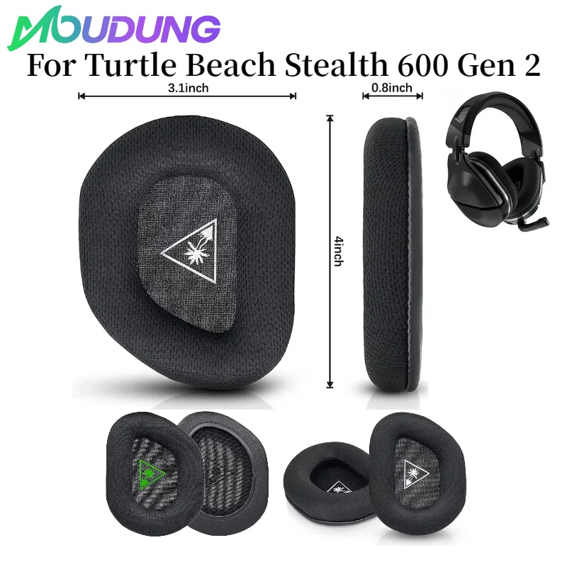 

MOUDUNG Replacement Breathable mesh fabric Earpads Ear Pad Cushion For Turtle Beach Stealth 600 Gen 2 Wireless Gaming Headsets