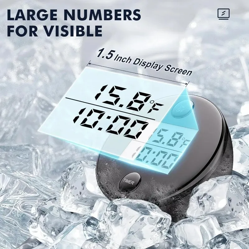 Termometro per vasca da ghiaccio per piscina galleggiante, timer, termometro impermeabile, spa, vasca idromassaggio, acqua, display LCD digitale intelligente, sensore di temperatura