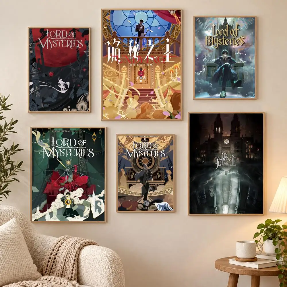 Anime L-Lord Of M-Mysteries Poster Waterproof HD Modern Peel And Stick Wall Decor Living Room Dorm Garage