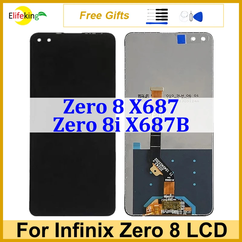 6.85'' Original LCD For Infinix Zero 8 8i X687 X687B Display Touch Screen Digitizer Assembly Replacement Repair 100% Tested