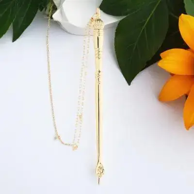 أداة إصبع مؤشر معدني يهودي من Alipis مقاس 5.1 بوصة مع سلسلة لقراءة الكتاب المقدس والكتاب الدراسي بار هدية ميتزفه