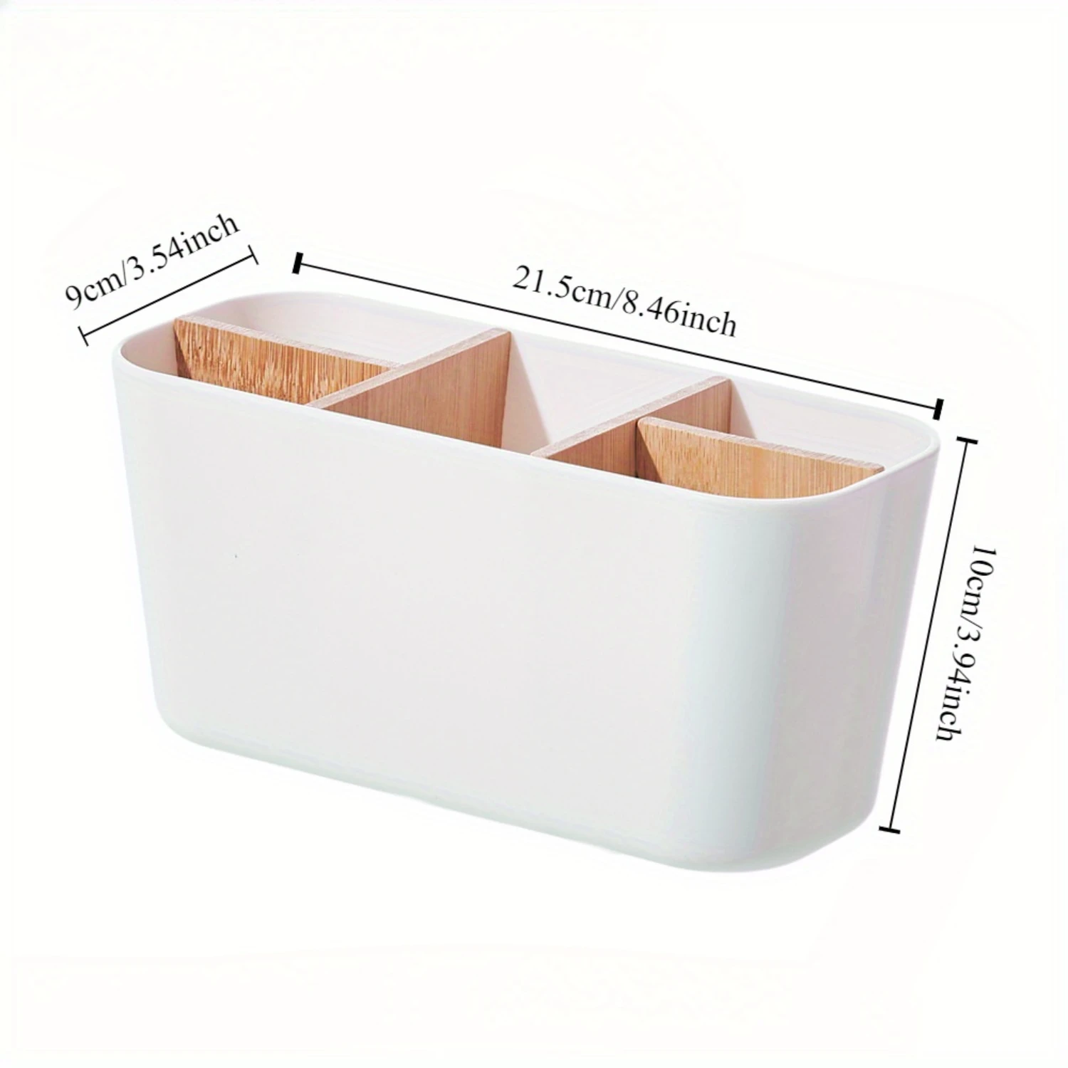 Desk Organizer With Compartments - Multipurpose  Box For Office Supplies,  Controls & Makeup Brushes