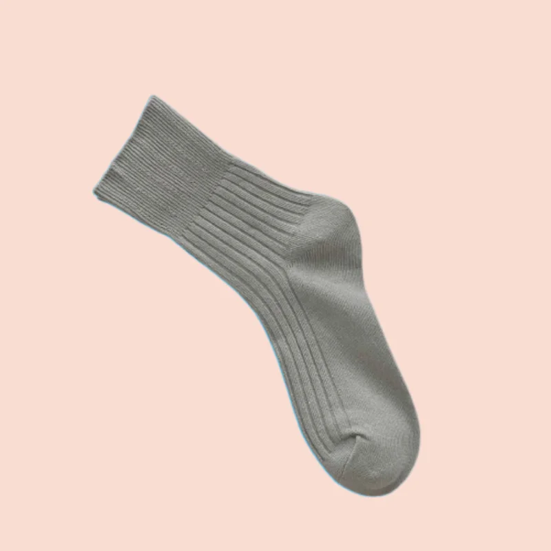 3/6 Pairs Middle Tube Socks Cotton Socks Double Needle Pure Cotton Spring and Summer Stacked Socks Women White Postpartum Socks