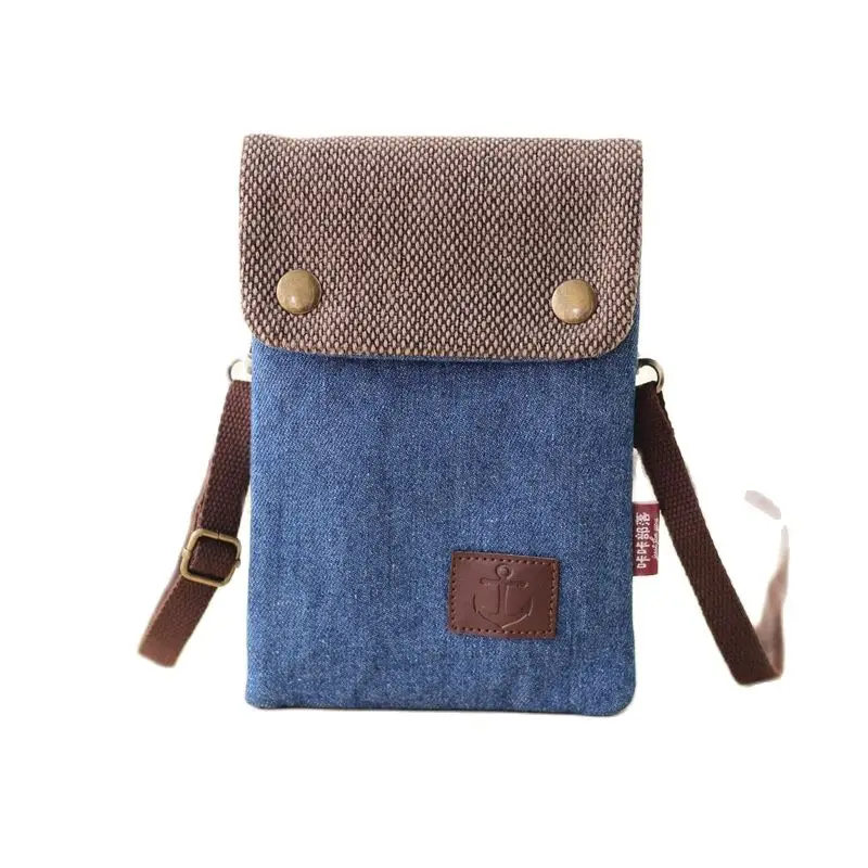 Women Canvas Denim Shoulder Crossbody Bag Brand 2024 Lady Mini Handbag Female Phone Wallet Money Purse Pouch Carteira for Girls