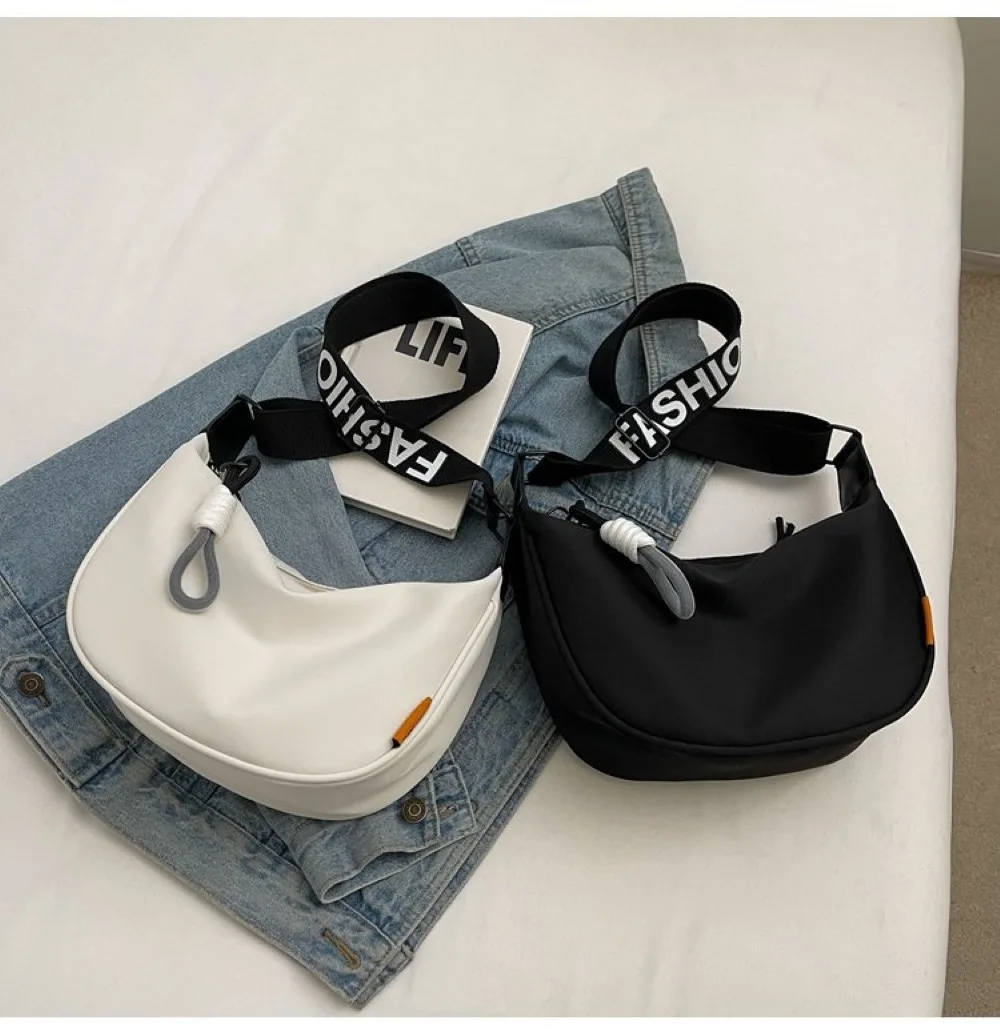 New Fashion Crossbody Bag Simple Wide Shoulder Strap Design Large-Capacity Single Shoulder Bag Commuting Dumpling Women Bag