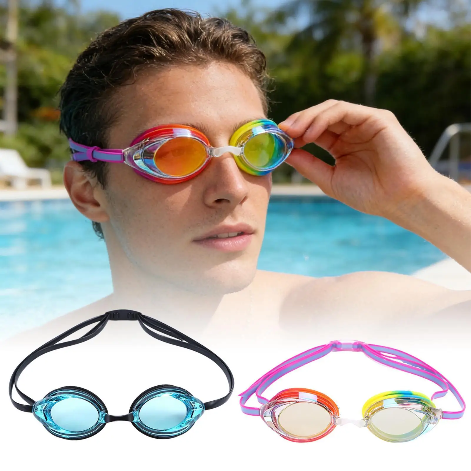 Swim Goggles UV Protection Pool Glasses No Leaking Swim Glasses For Surfing Sports Beach Training River Vacation Summer Holiday